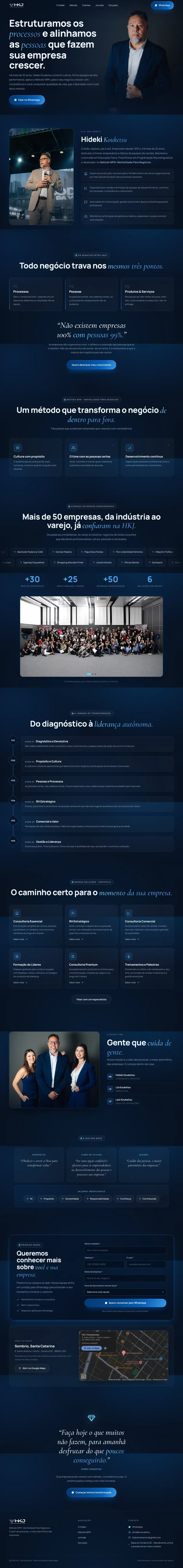 Captura de tela da página completa do site HKJ Treinamentos, criado pela Ultra Sites