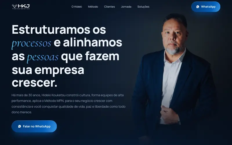 Página inicial do site HKJ Treinamentos