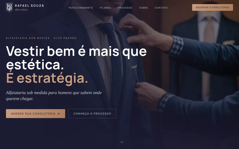 Página inicial do site Rafael Souza Alta Costura